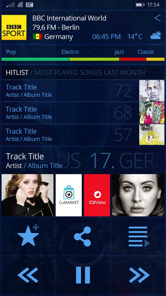 Cugate Radio App 2 Christian Bennat Programmierung UX UI Design Beratung Konzeption Interactiv 