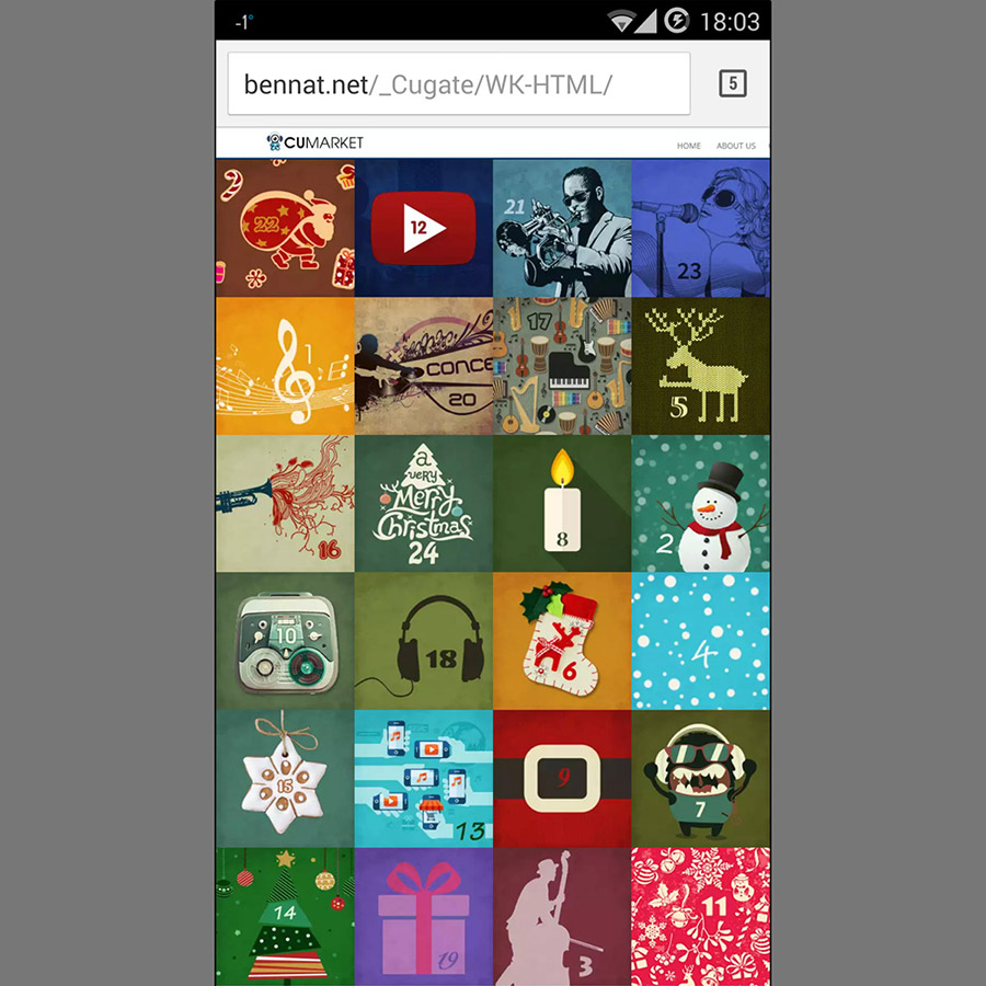 Cugate Weihnachtskalender Christian Bennat Beratung Design HTML UX UI
