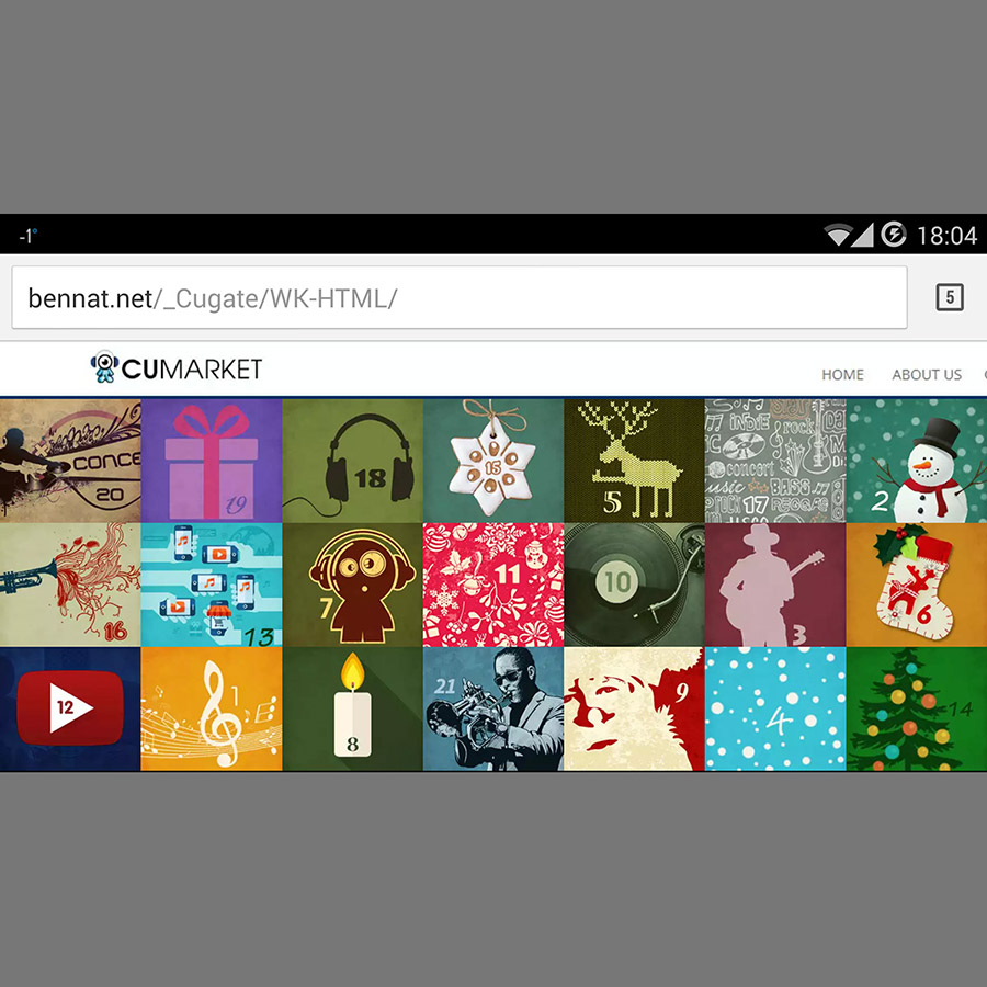 Cugate Weihnachtskalender Christian Bennat Beratung Design HTML UX UI