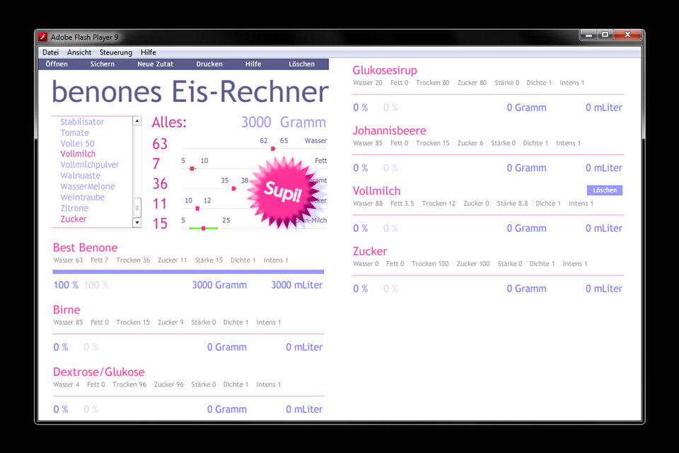 Eisrechner Christian Bennat Konzept App Design Flash UX UI Programmierung