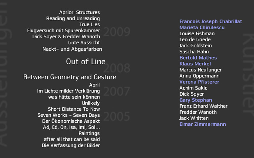 Galerie Kienzle Christian Bennat Beratung Konzeption Website Design Flash UX UI 