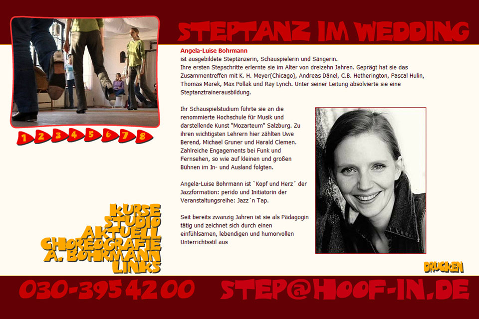 Hoofin Steptanz Studio Angela Bohrmann Christian Bennat Website Design Flash UX UI