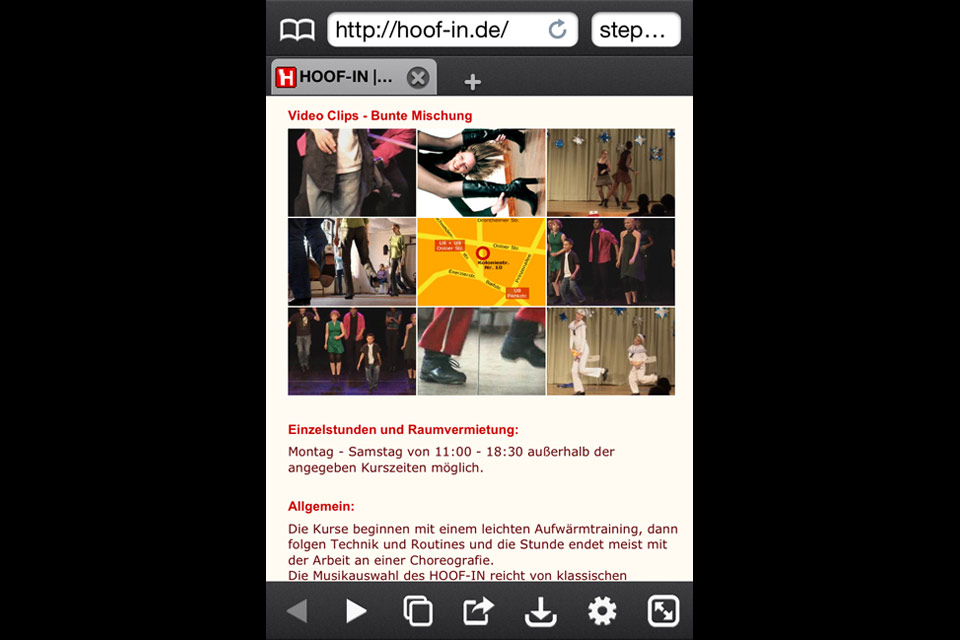 Hoofin Steptanz Studio Angela Bohrmann Christian Bennat Website Design Flash UX UI