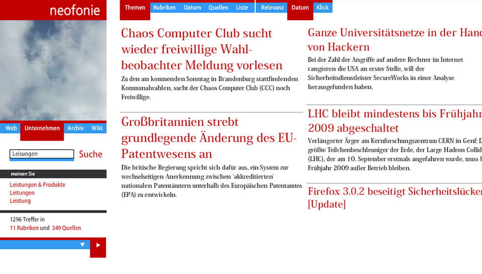 Neofonie Bennat Design Flash Programmierung HTML Js Javascript Festanstellung